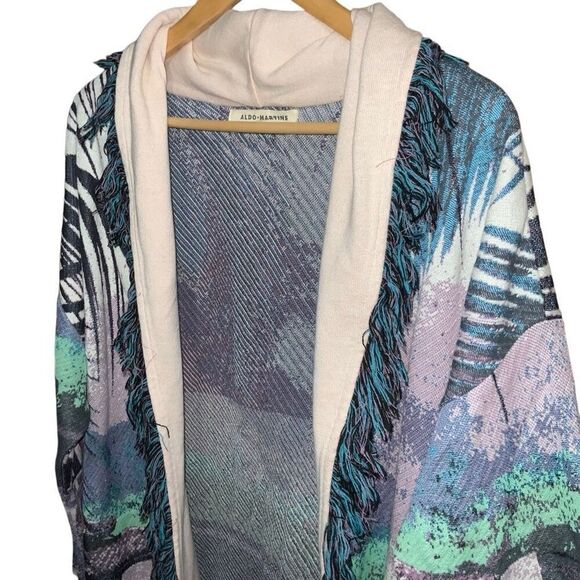 Aldo Martins Moira Fringed Cardigan Sweater Anthropologie Boho - Picture 4 of 11